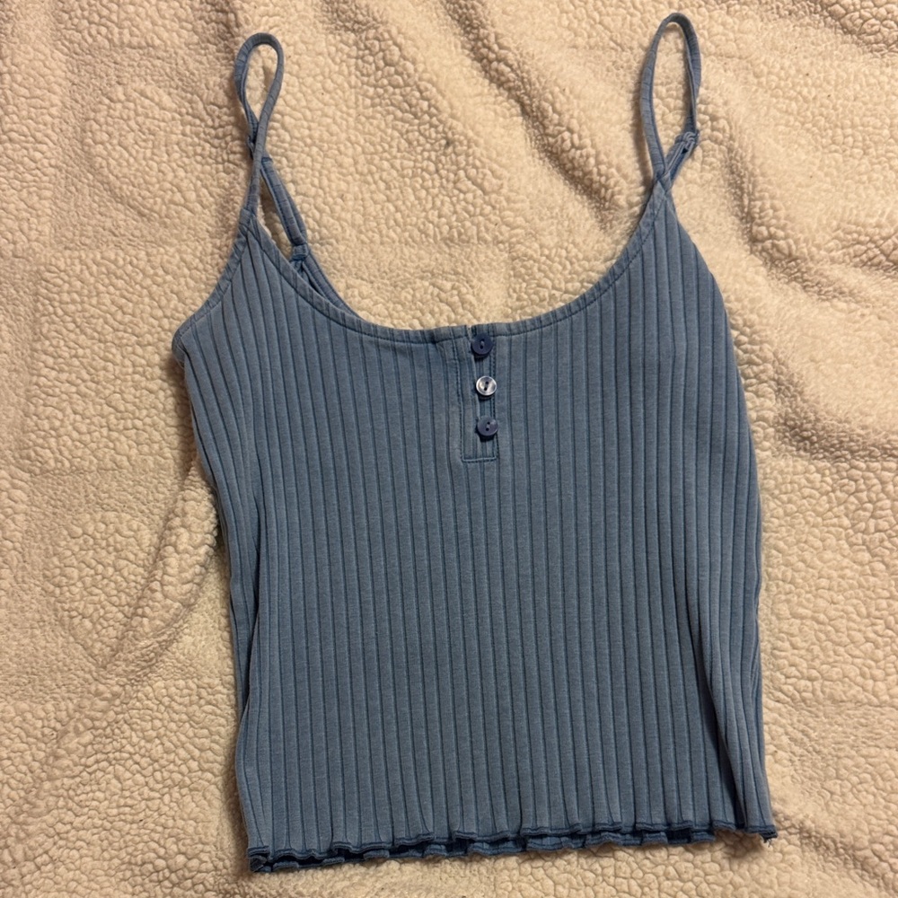 American Eagle Outfitters Blue Ribbed Camisole